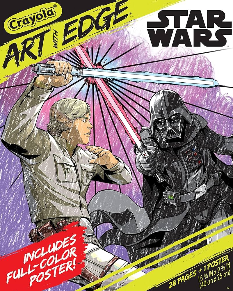 Crayola art with edge star wars coloring pages pgs includes star wars poster adult coloring gift for teens adults toys games