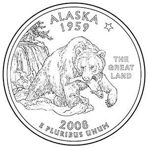 State quarters coloring pages us mint for kids alaska state quarters coins