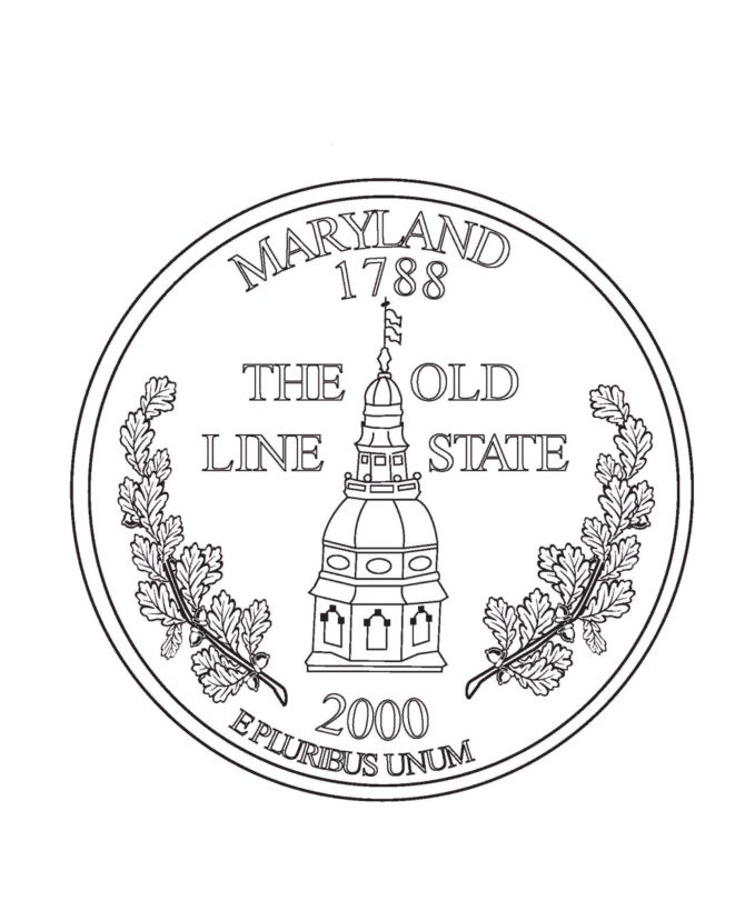 Maryland state quarter coloring page coloring pages embroidered quilts state quarters