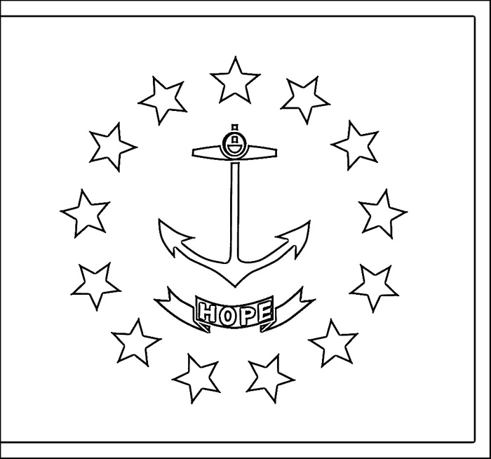 Rhode island flag coloring page purple kitty