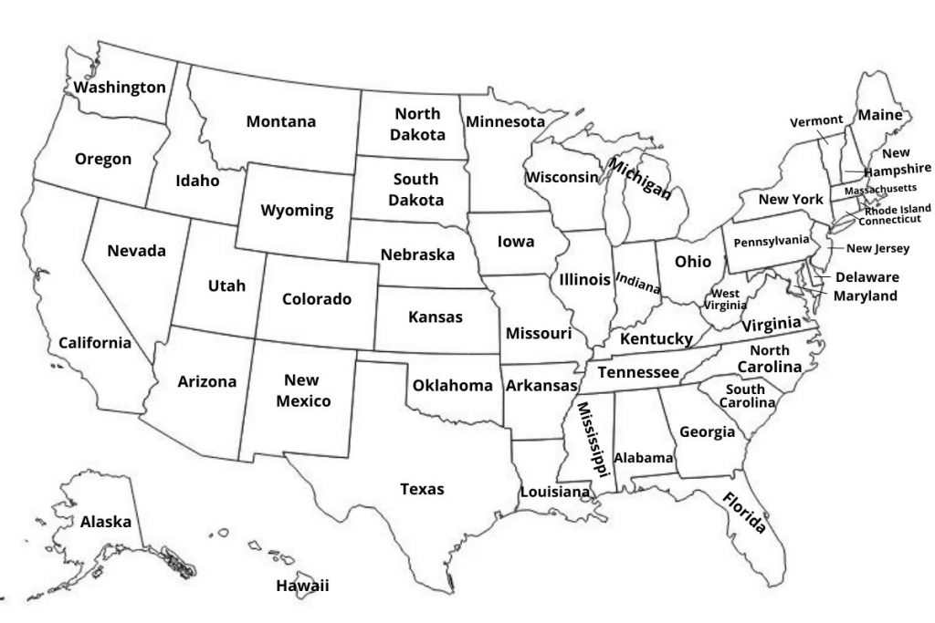 Printable us map