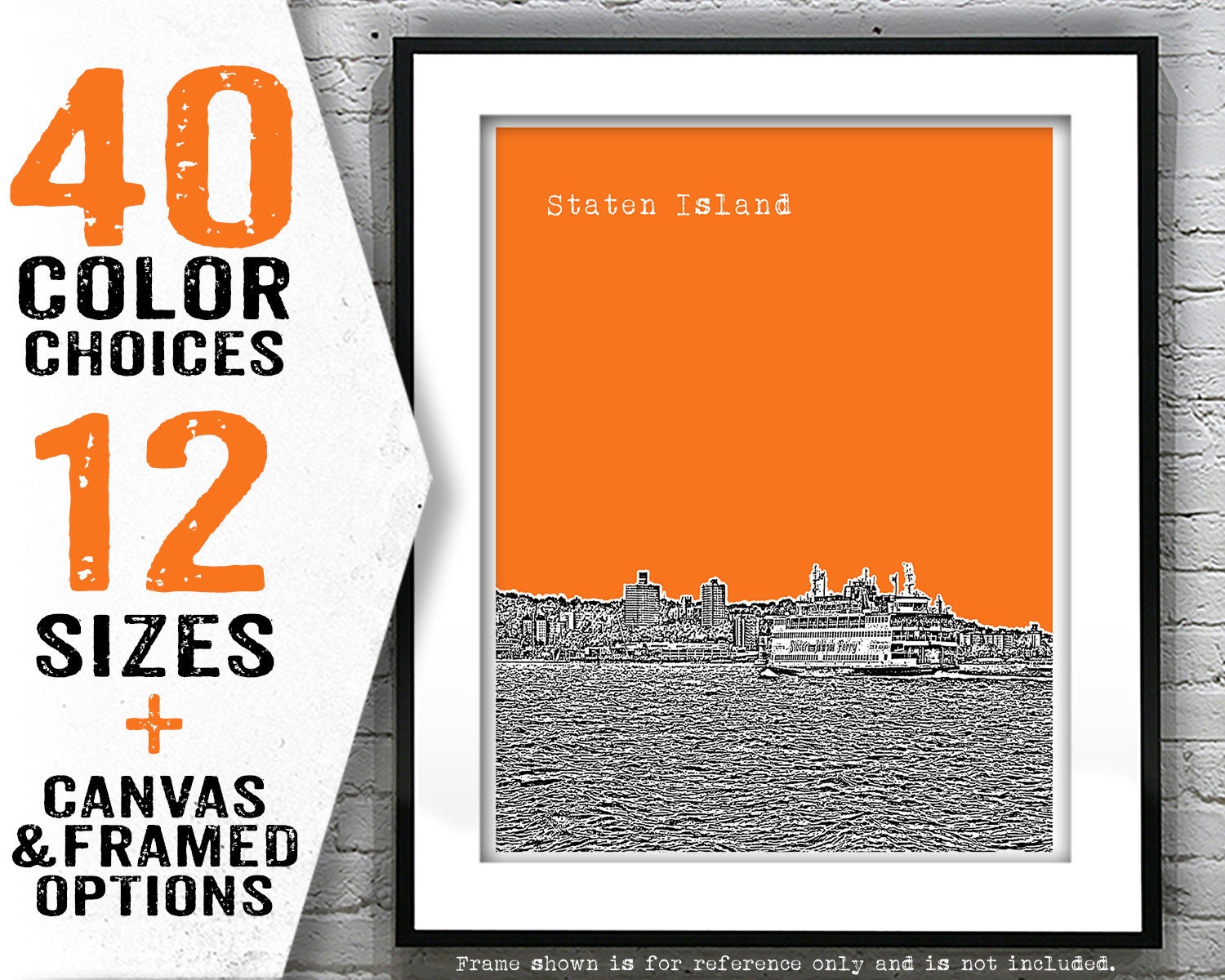 Staten island ferry new york city skyline poster art print nyc item t