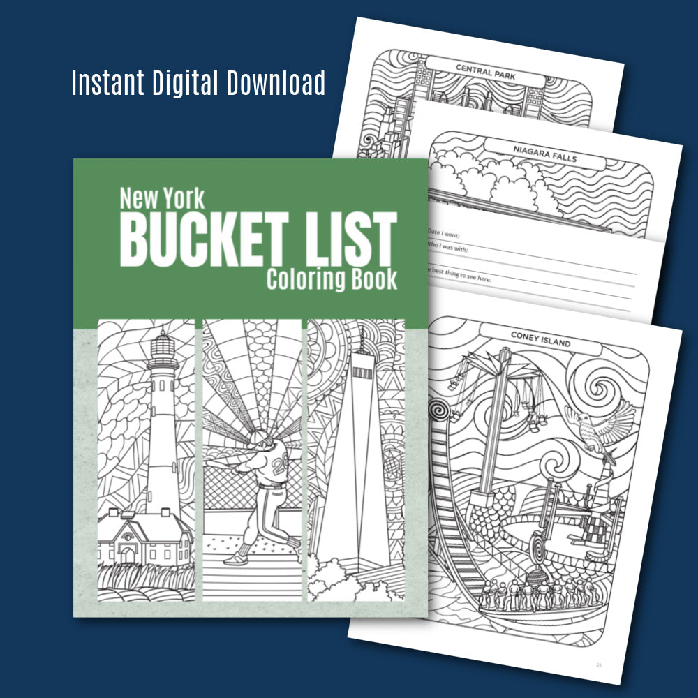 New york bucket list coloring book