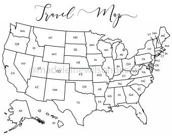 Printable usamap outline etsy us map printable united states map labeled maps for kids