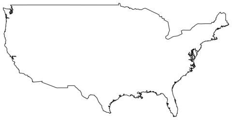 Outline map of usa coloring page free printable coloring pages