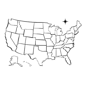 United states map coloring page images