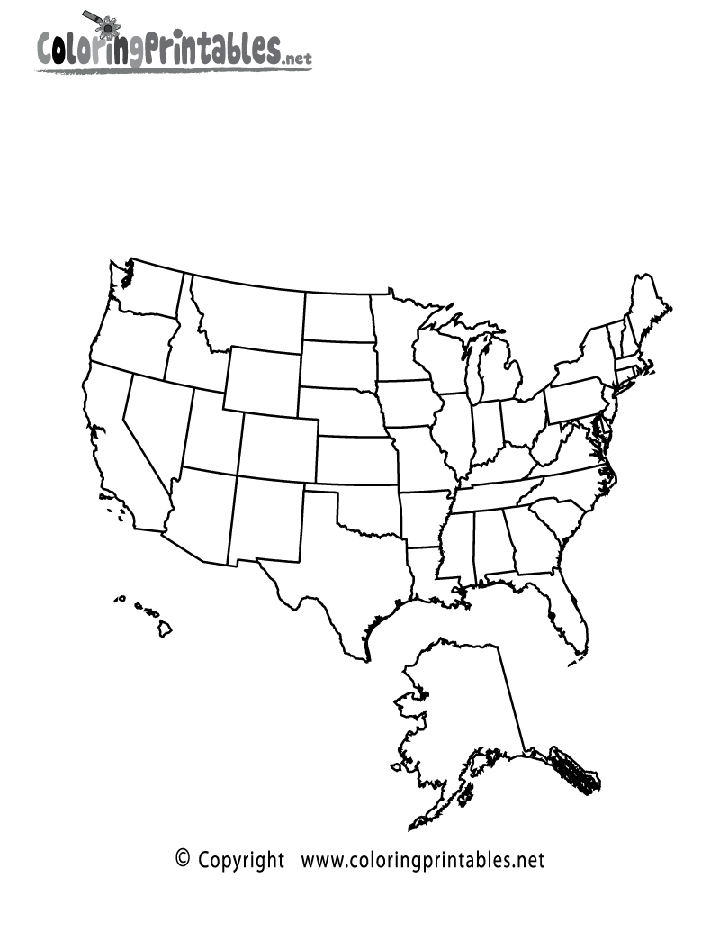 Printable usa map to color usa map coloring page