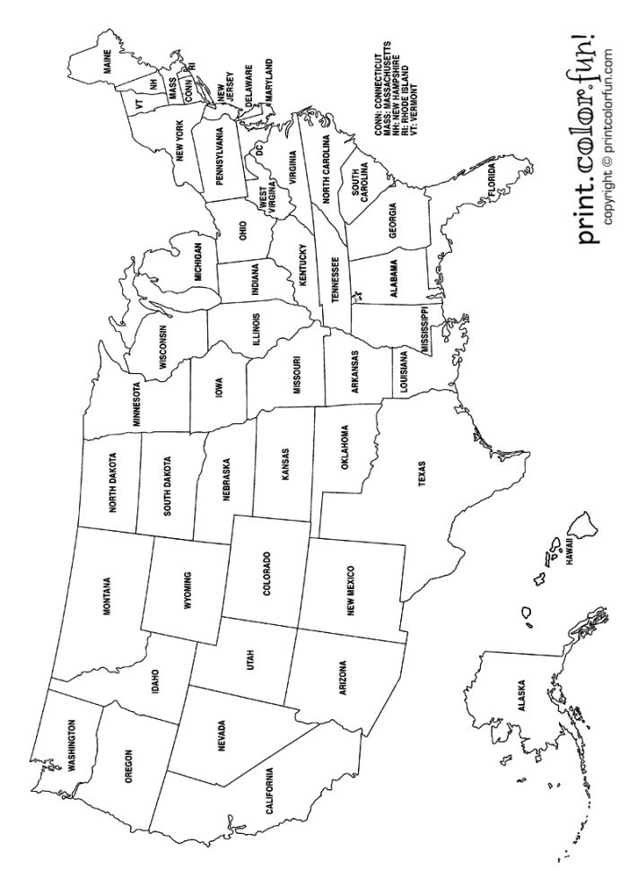 Us maps to print and color