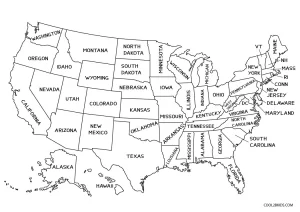 Free printable us map coloring pages for kids