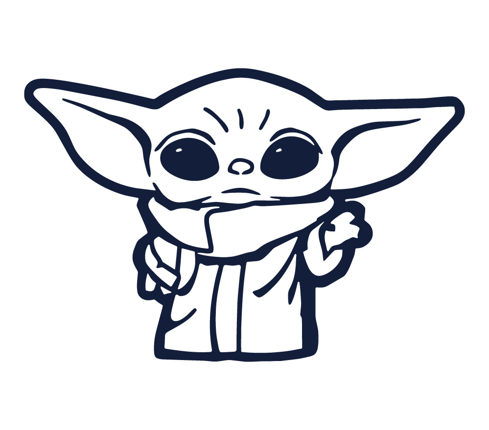 Baby yoda die cut decal made in usa multiple colors custom sizing offered yr