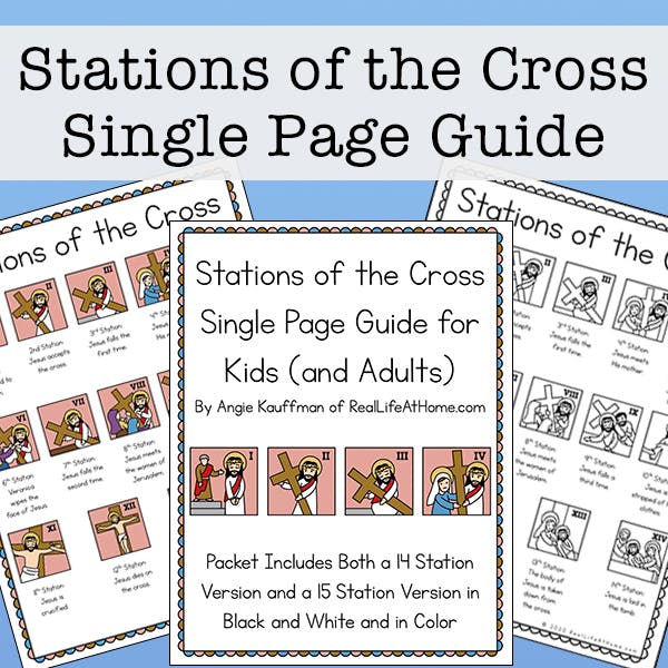 Illustrated stations of the cross list for kids and adults