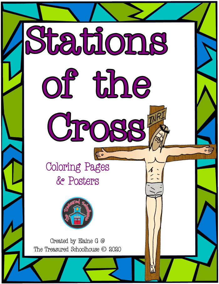 Stations of the cross posters and coloring pages made by teachers
