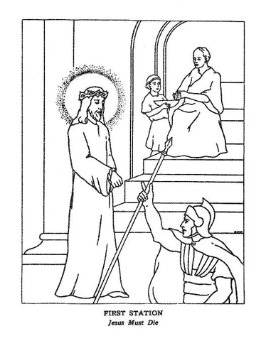 Lets follow jesus stations of the cross coloring book â dumb ox publications