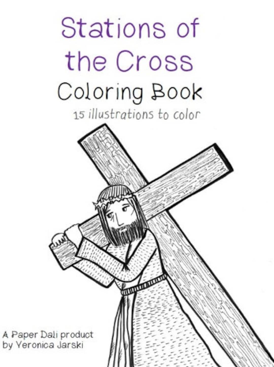 Stations of the cross coloring book printable