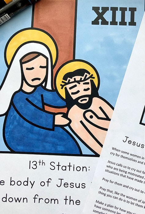 Printable stations of the cross for children booklet and reflections