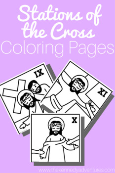 Stations of the cross coloring pages and posters