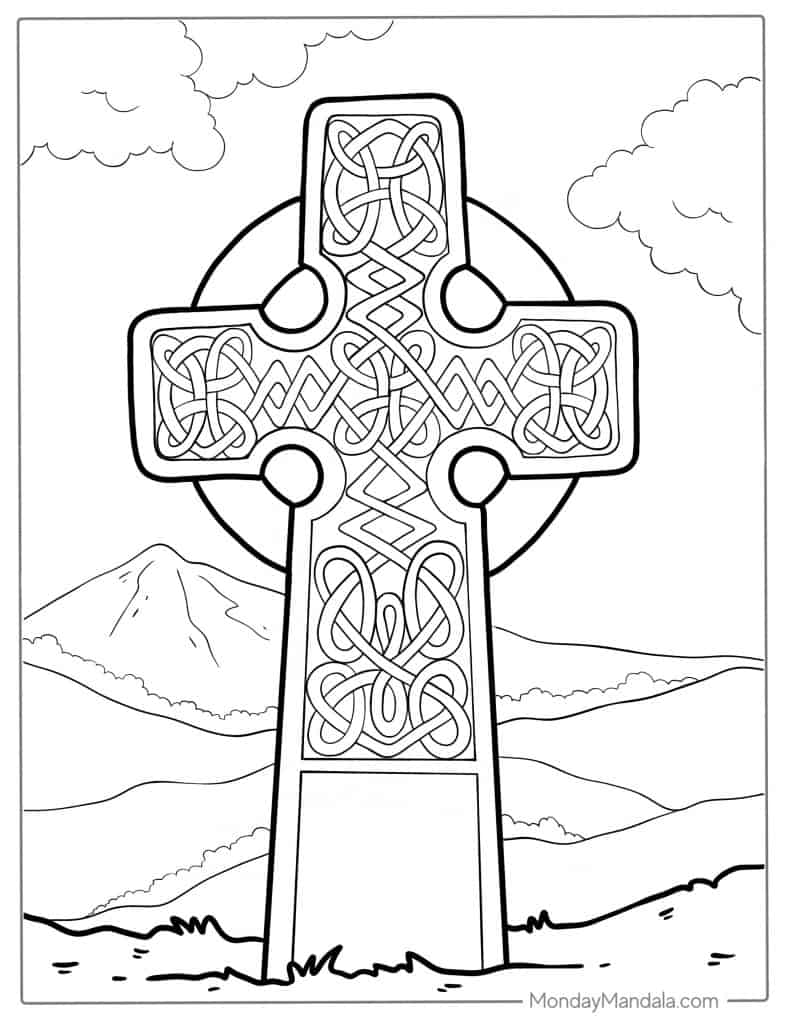 Cross coloring pages free pdf printables