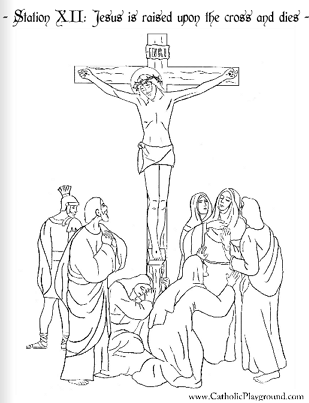 The stations of the cross in coloring pages â catholic playground