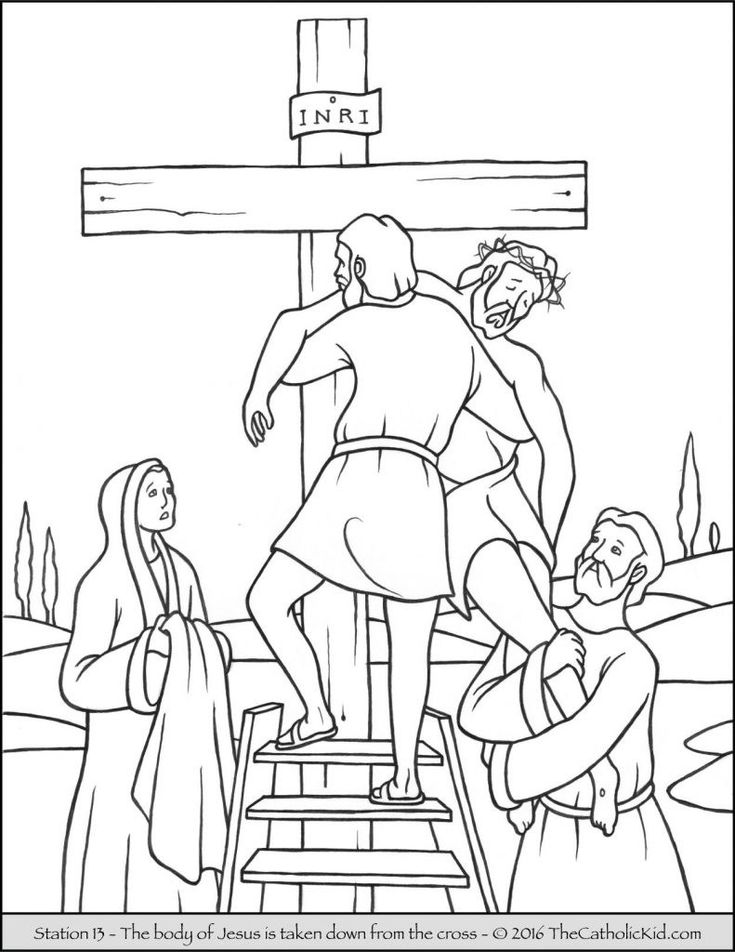 Creative picture of stations of the cross coloring pages