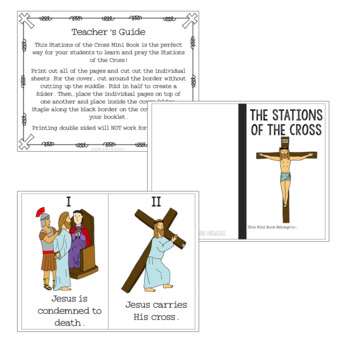 Stations of the cross mini book and coloring book lent tpt