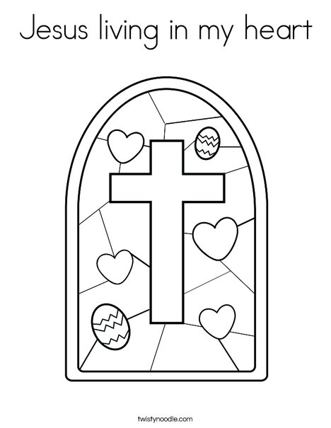 Jesus living in my heart coloring page