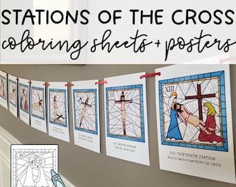 The stations of the cross x catholic picture print from italy