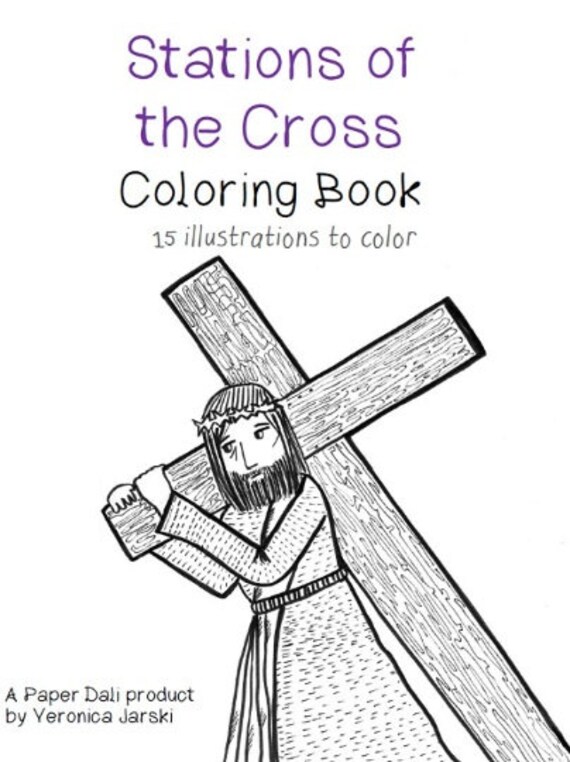 Stations of the cross coloring book printable