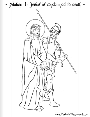 The stations of the cross in coloring pages â catholic playground