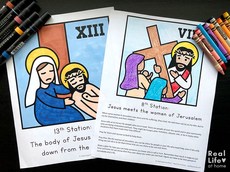 Printable stations of the cross for children booklet and reflections