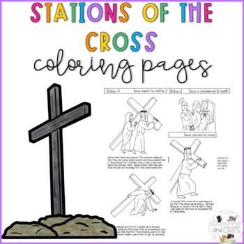 Stations of the cross easter coloring pages tpt