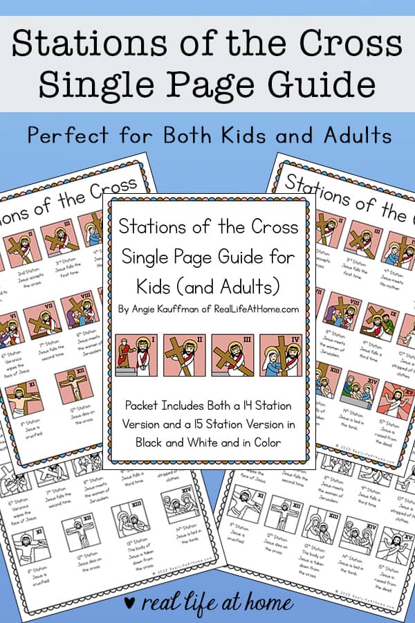 Illustrated stations of the cross list for kids and adults