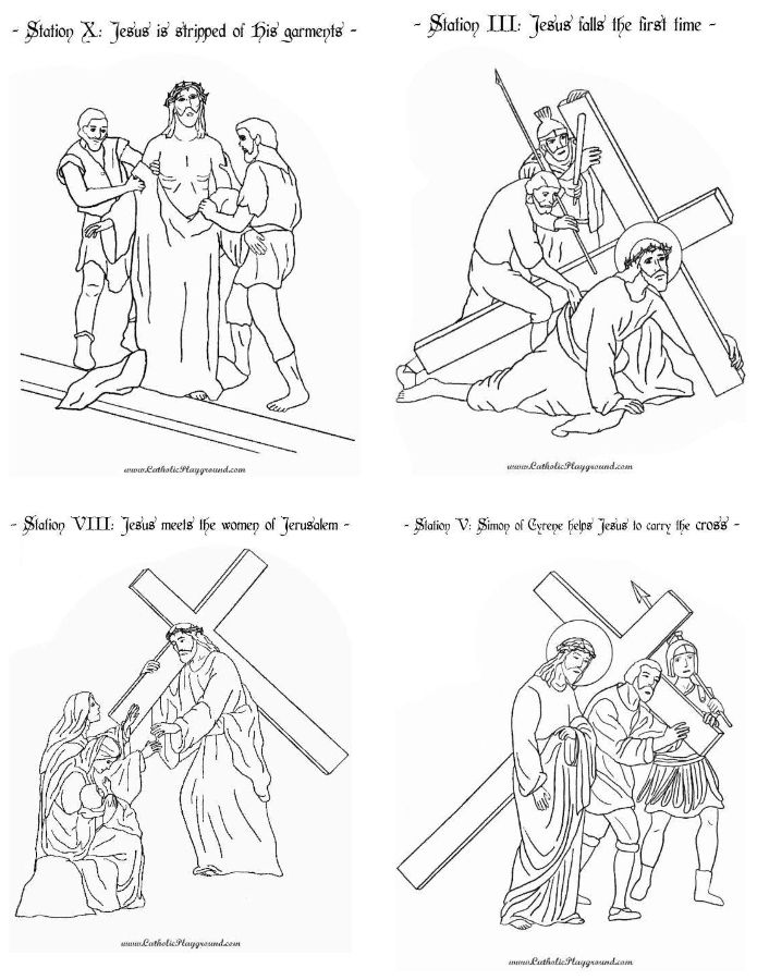 Printable stations of the cross booklet catholic playground stations of the cross cross coloring page bible coloring pages