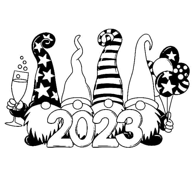 Happy new year coloring pages