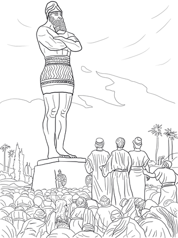 Daniels friends refused to worship the statue coloring page free printable coloring pages