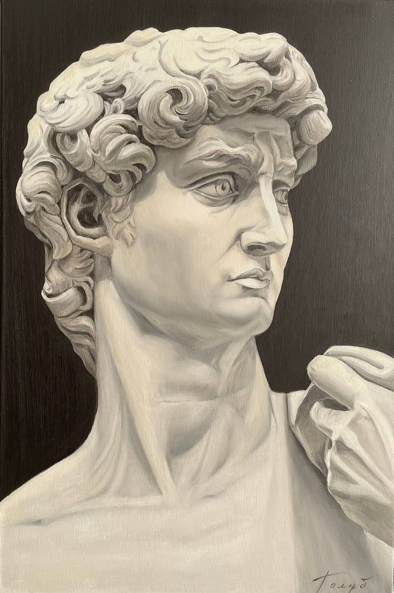 Oil painting antique statue david by michelangelo buanarroti painting by olha holub saatchi art