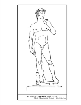 Michelangelo david coloring page and lesson plan ideas tpt