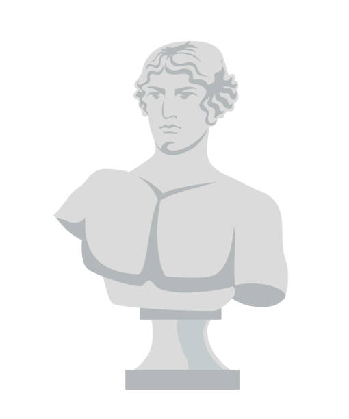 Plaster bust flat vector illustration stock illustration