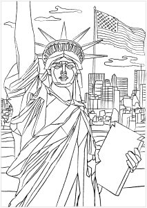 Statue of liberty coloring pages for adults kids