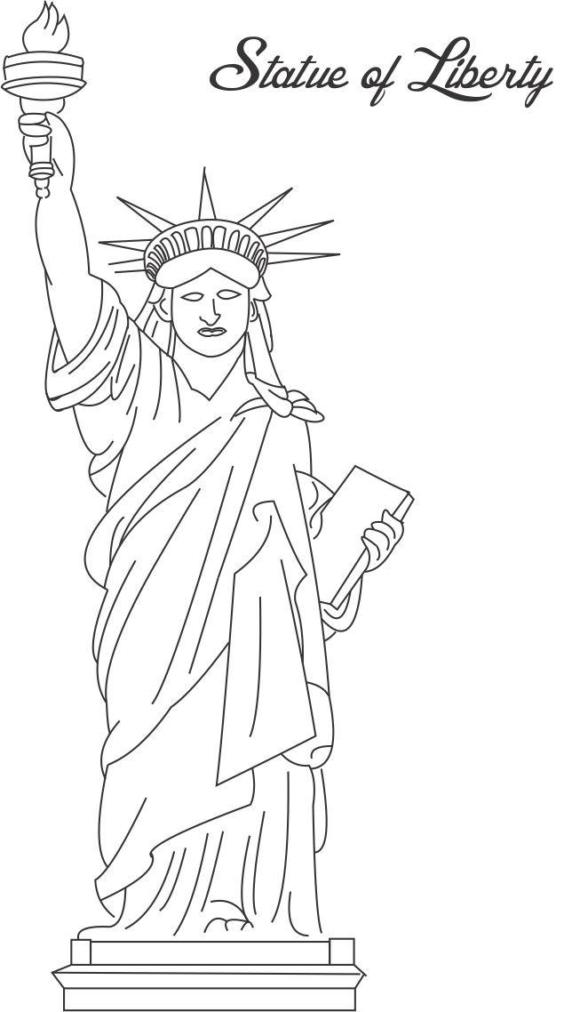 Statue of liberty printable coloring page for kids