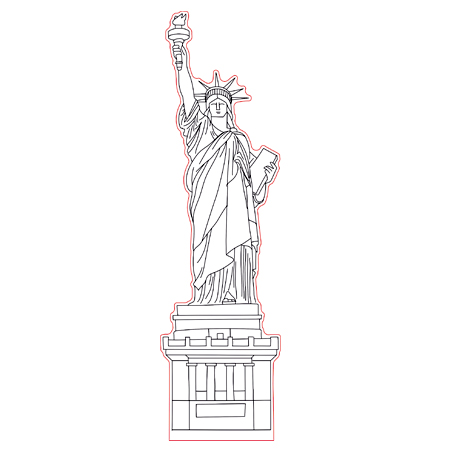 Liberty statue d illusion lamp plan vector file