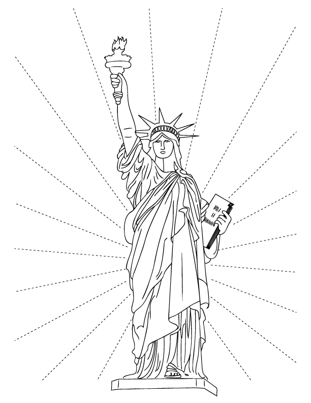 Free printable statue of liberty coloring pages for kids