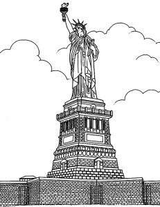 Statue of liberty coloring pages for adults kids