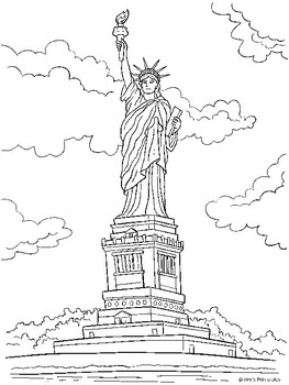 Statue of liberty coloring tpt