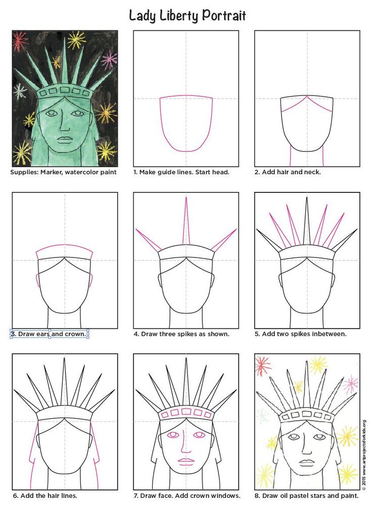 How to draw the statue of liberty tutorial video and coloring pages elementary art projects kids art projects homeschool art