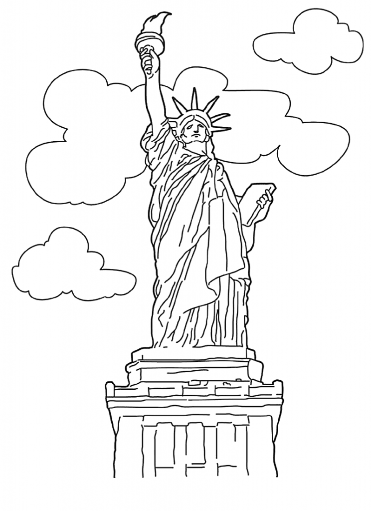 Free printable statue of liberty coloring pages for kids statue de la libertã oiseaux ã colorier coloriage