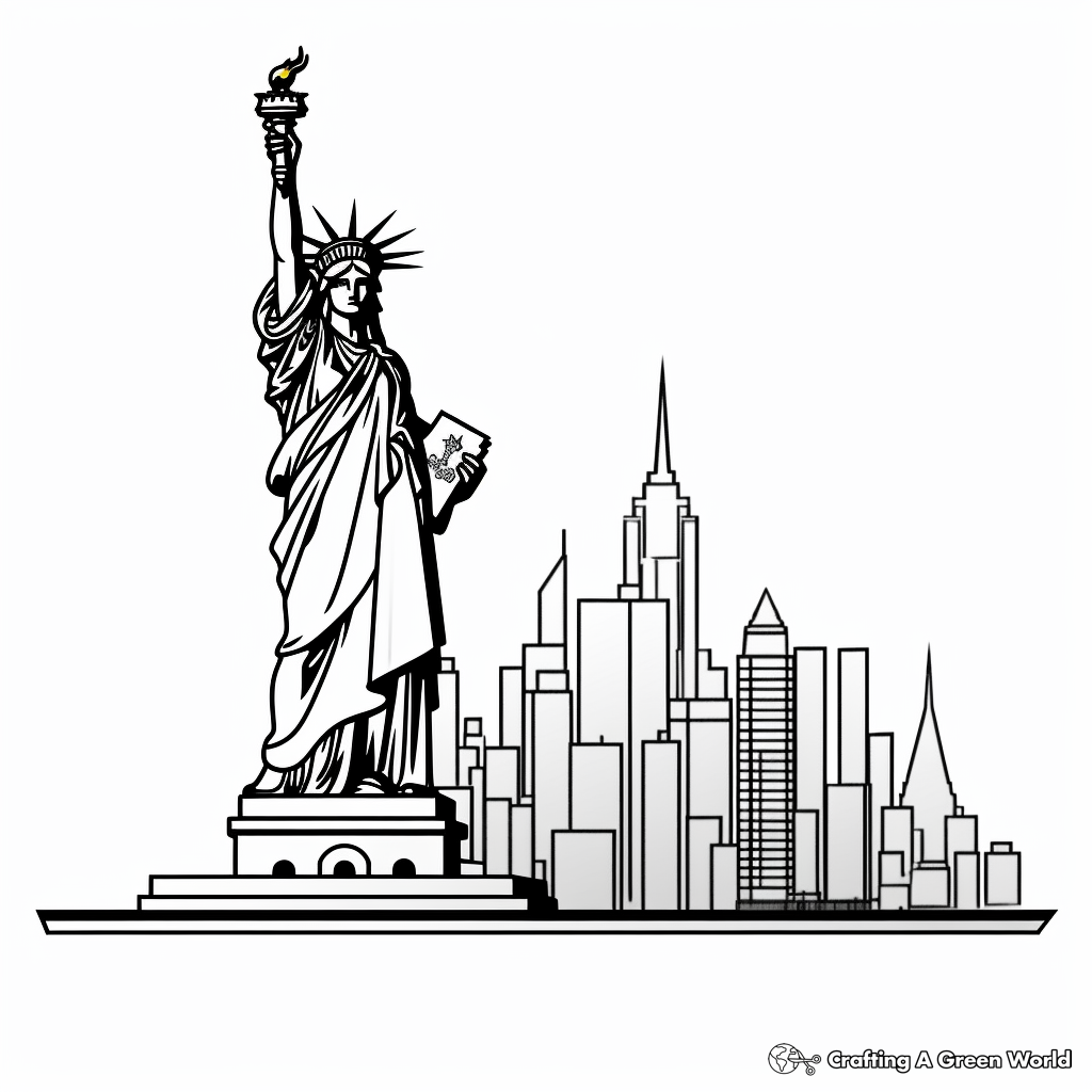 Statue of liberty coloring pages