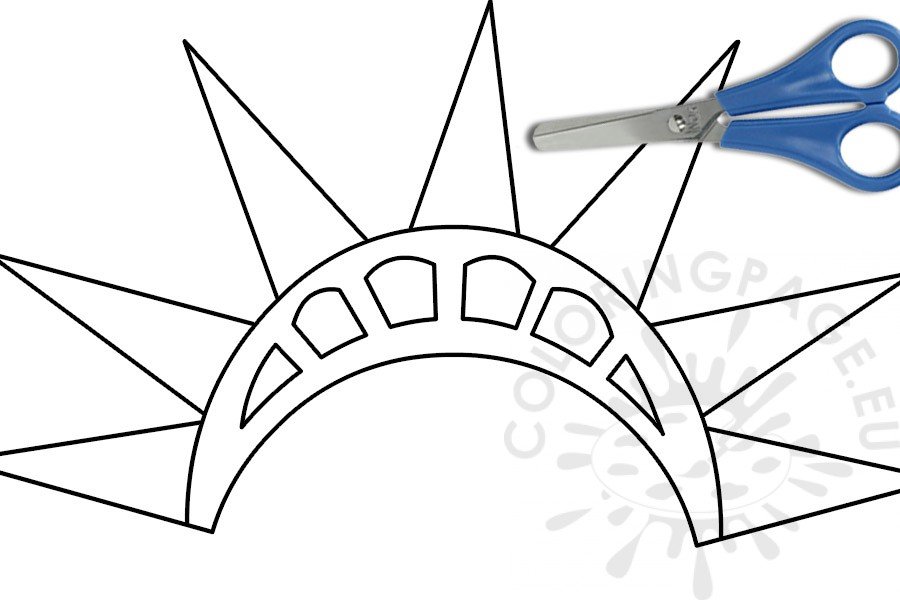 Patriotic th of july crown template coloring page