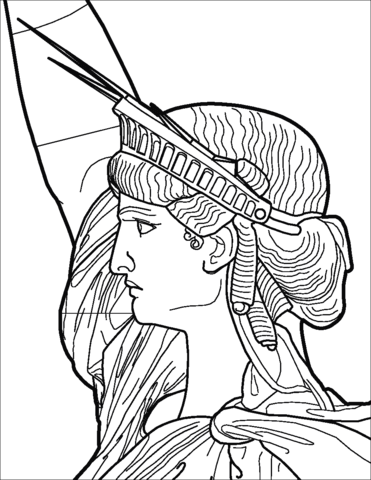 Statue of liberty crown and face coloring page free printable coloring pages