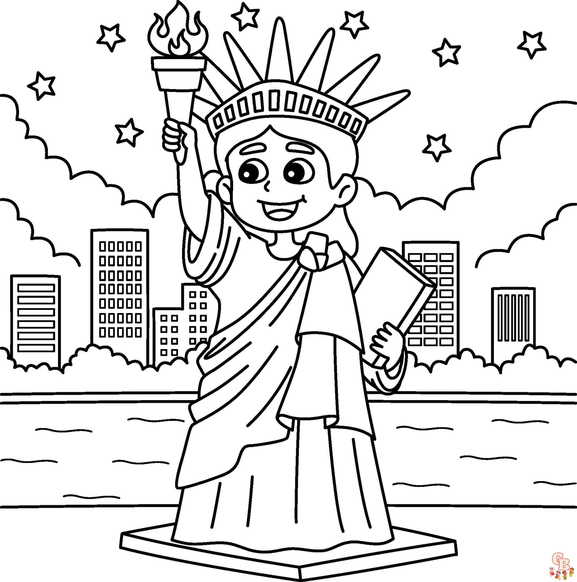 Printable statue of liberty coloring pages free