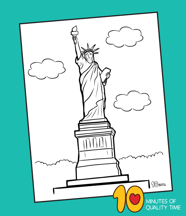 Statue of liberty coloring page â minutes of quality time